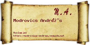 Modrovics András névjegykártya
